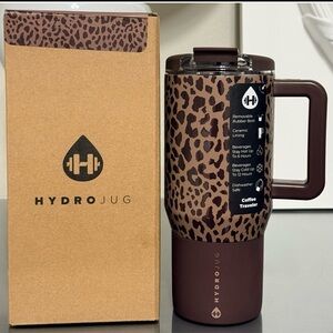 HYDROJUG 20oz Coffee Traveler, BROWN LEOPARD